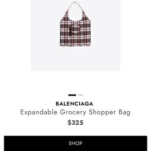Balenciaga Plaid Foldable Shopper Pouch - Red/Black/White